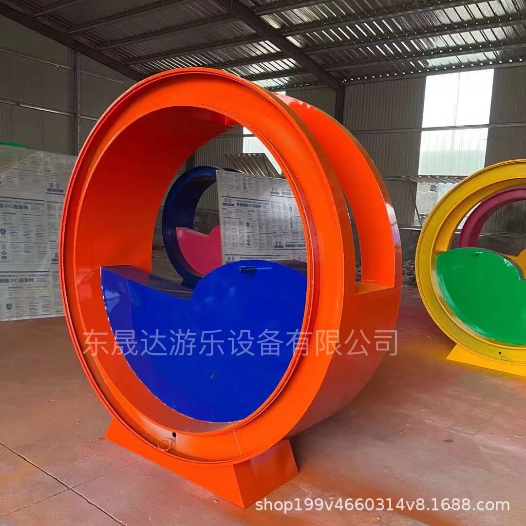 LED屏显示智慧公园商业街区售楼美陈景区脚踏无动力发光喷泉单车