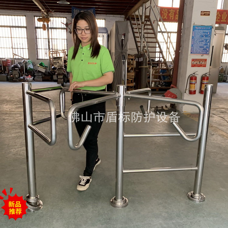 手推单向门十字旋转闸出入口门禁器手动十字转门超市入口感应摆闸