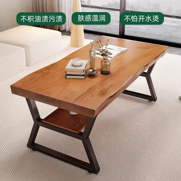实木茶几餐桌两用加高60客厅家用阳台现代简约沙发中间茶台桌子