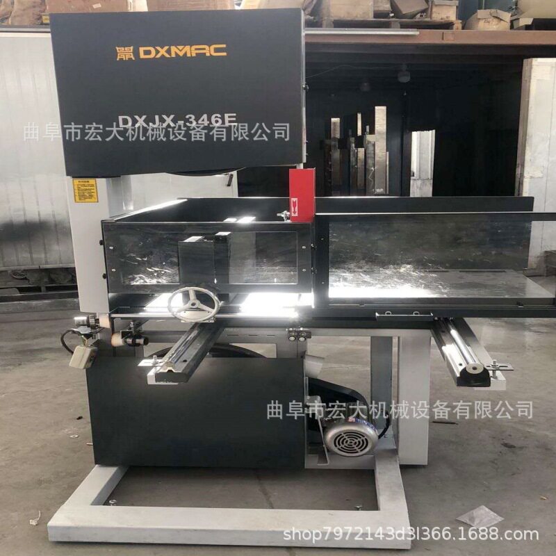 小型木工带锯机-卧式木工带锯机滑轨跑道带锯机弯料锯细木工锯床