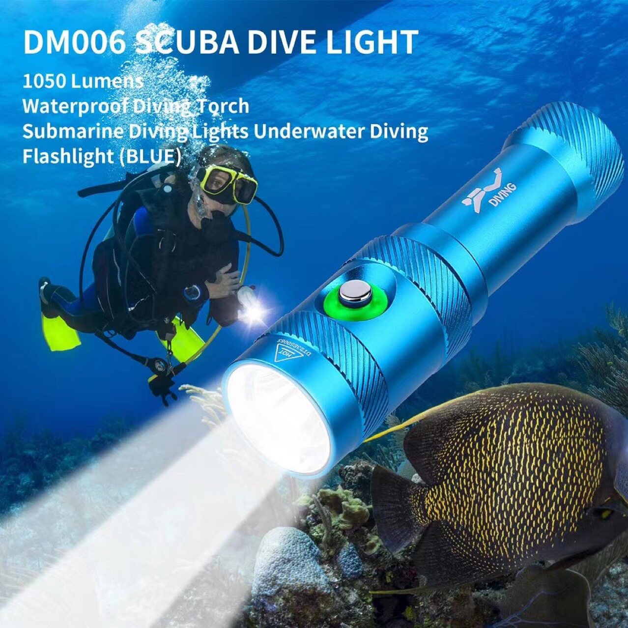 新品潜水灯L2水下照明灯水陆双用赶海1050流明镜片镀膜潜水手电筒
