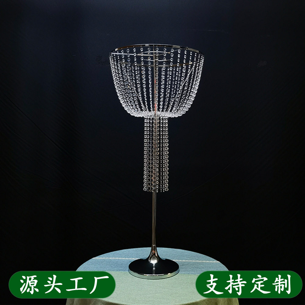 新款婚庆道具亚克力水晶珠帘路引橱窗舞台婚礼场地布置装饰花器