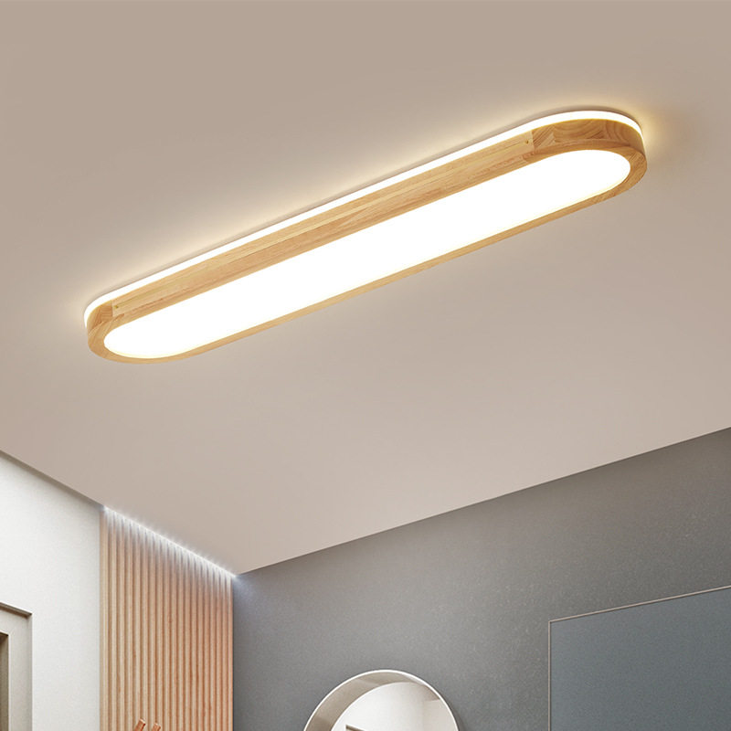 北欧吸顶灯卧室灯房间过道走廊阳台玄关简约现代实木日式led灯具