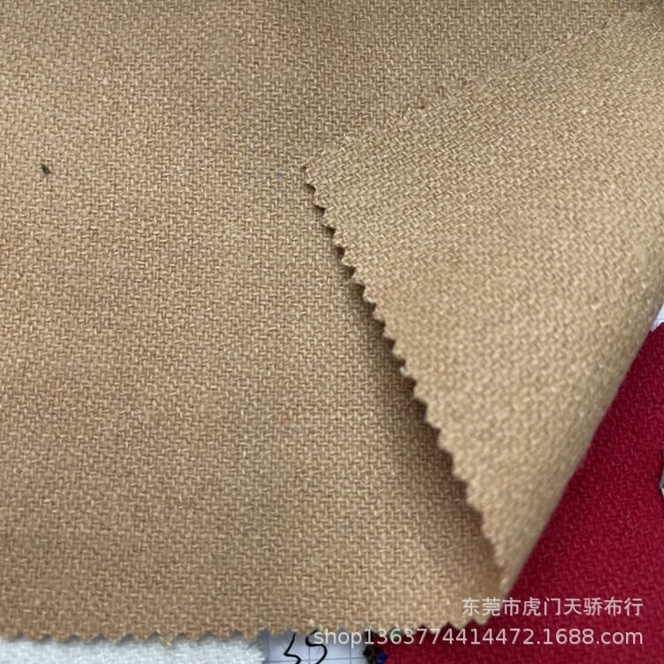 现货供应梭织羊毛薄款细腻毛呢面料 420克 羊毛粘胶平纹呢子布料