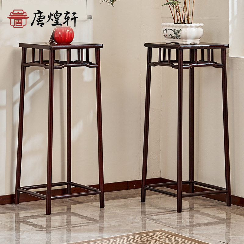 红木花架中式赞比亚血檀实木头桌盆景花几非洲小叶紫檀展示架摆件
