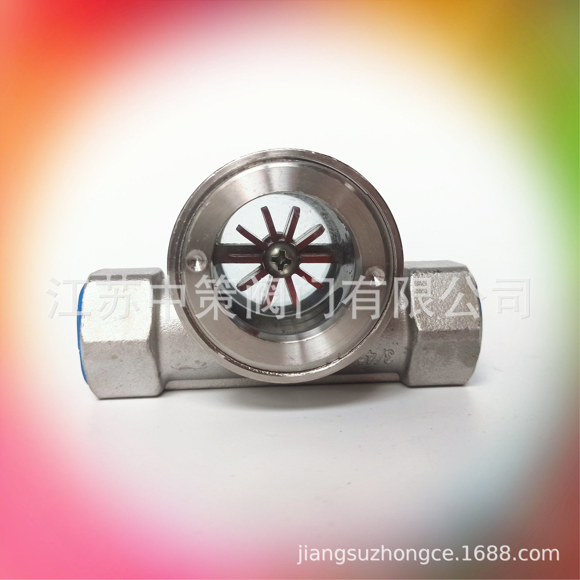 SG-YL11不锈钢叶轮水流指示器丝口铸钢偏心叶轮视镜内螺纹流量计