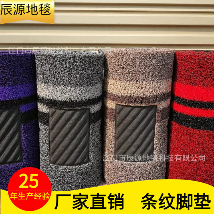定制条纹丝圈汽车脚垫防滑易洗