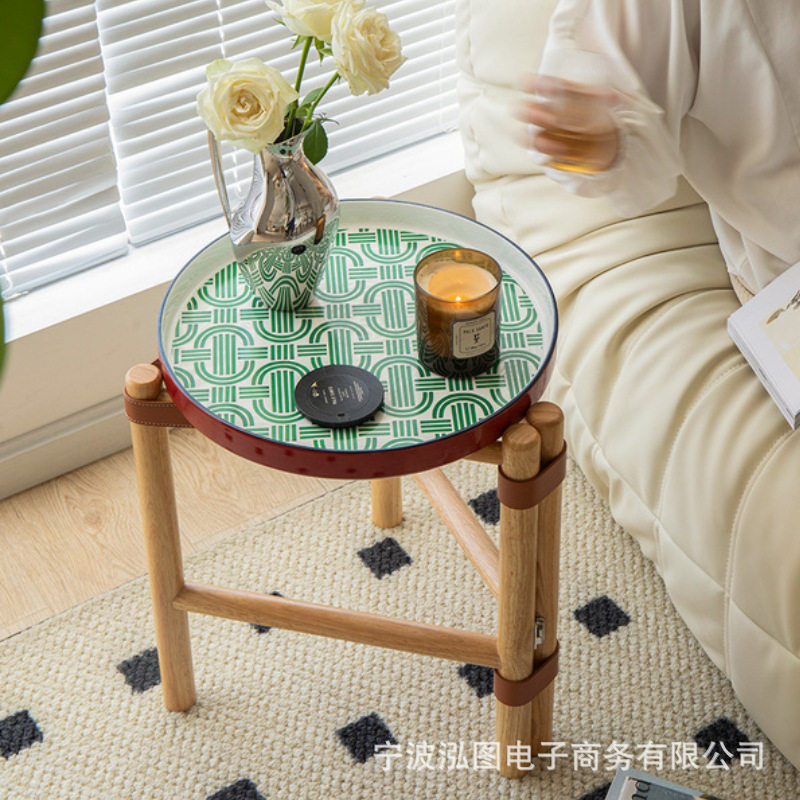 复古摩洛哥实木边几小茶几托盘
