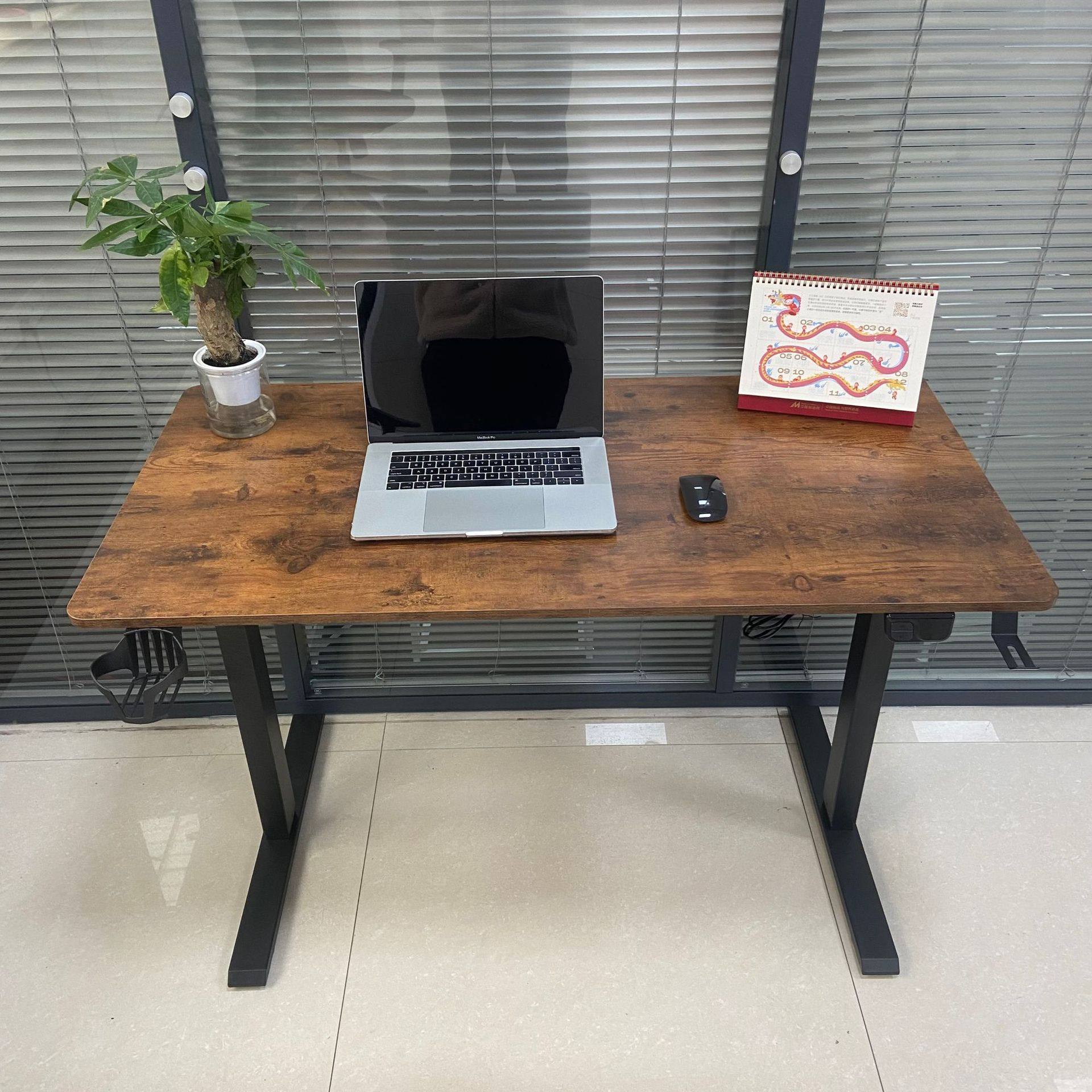 艾柯迪电动升降桌简约电脑展示桌站立家用学习站坐两用自动升降桌