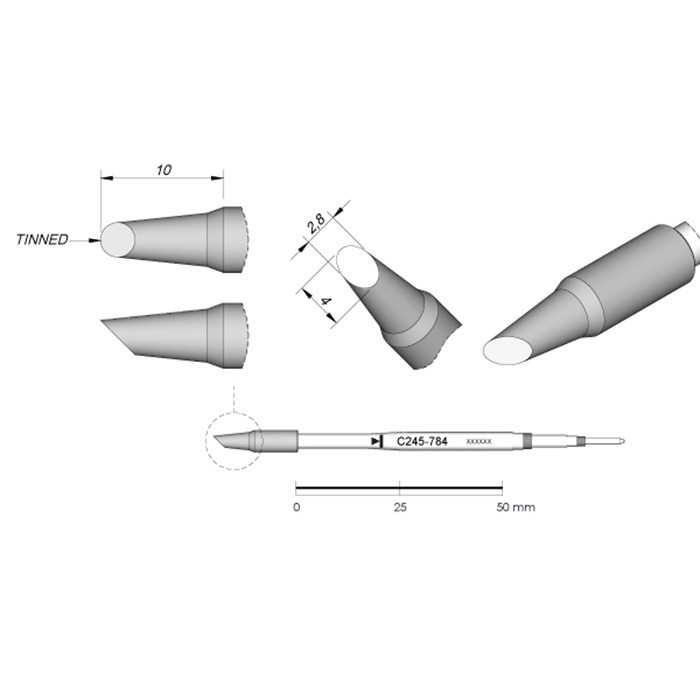 西班牙JBC原装现货正品烙铁头C245784斜型烙铁头手柄专用焊头