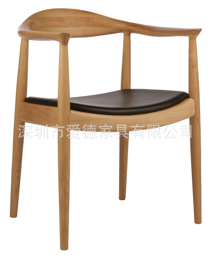 现代简约扶手实木餐椅 休闲椅 咖啡椅子 经典欧洲水曲柳椅子