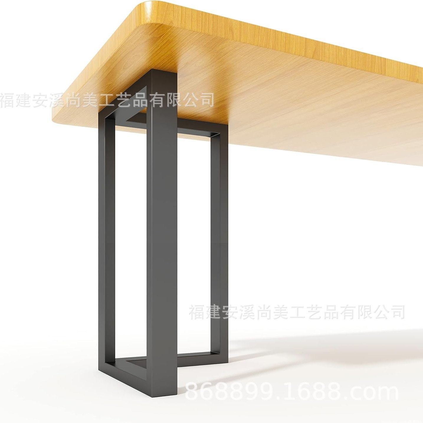 岩板书桌金属桌腿玻璃铁艺茶几餐桌架耐用烤漆黑色办公书桌柜脚