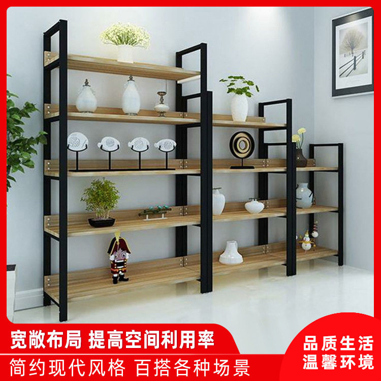 批发商品展示货架产品陈列展柜钢木书架仓储架家用储物架