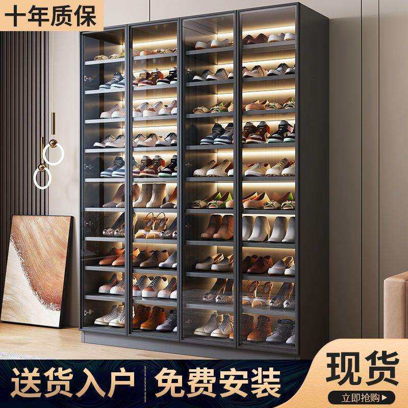 轻奢玻璃鞋柜家用门口大容量玄关柜一体简约现代阳台储物收纳柜子