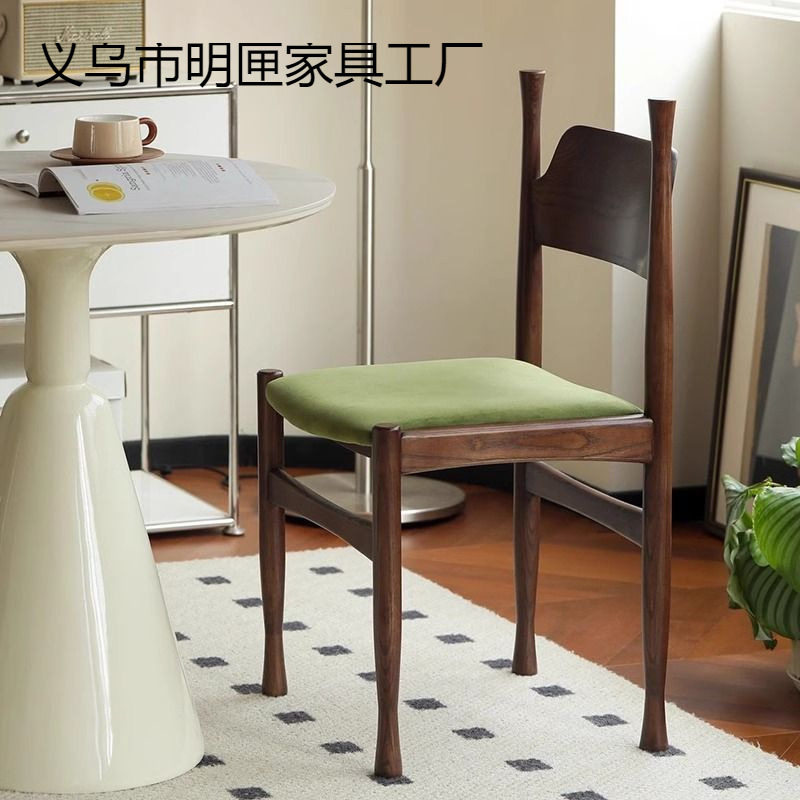 法式轻奢复古实木餐椅