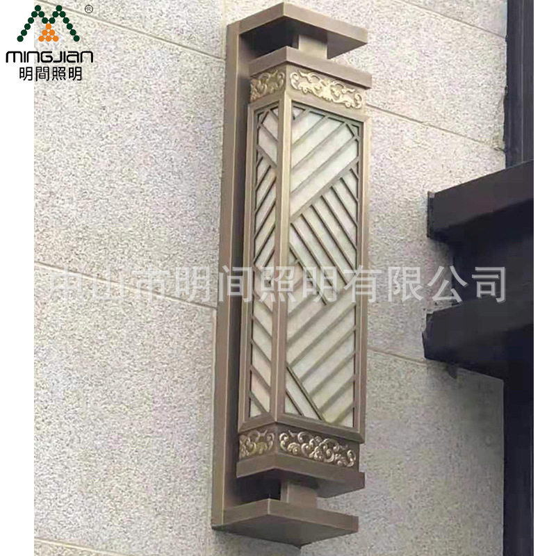户外中式创意仿云石壁灯小区大堂酒店别墅亚克力不锈钢墙壁灯