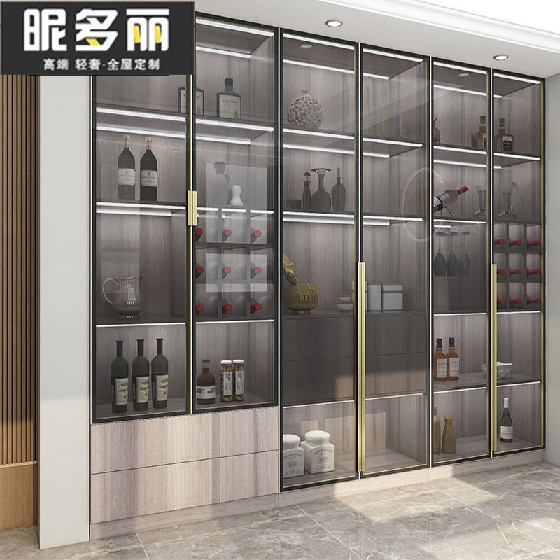 杭州全屋定制酒柜餐边柜整体橱柜玄关柜鞋柜现代轻奢厨房客厅家具