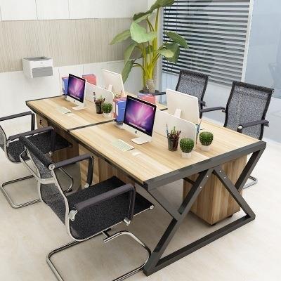 简约职员办公桌简约4人位电脑桌椅组合6人位工作位带挡板