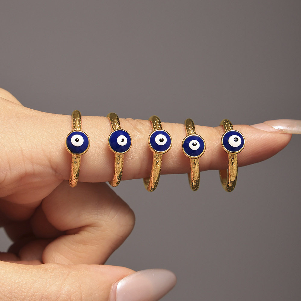 土耳其蓝眼睛戒指滴油EvilEye