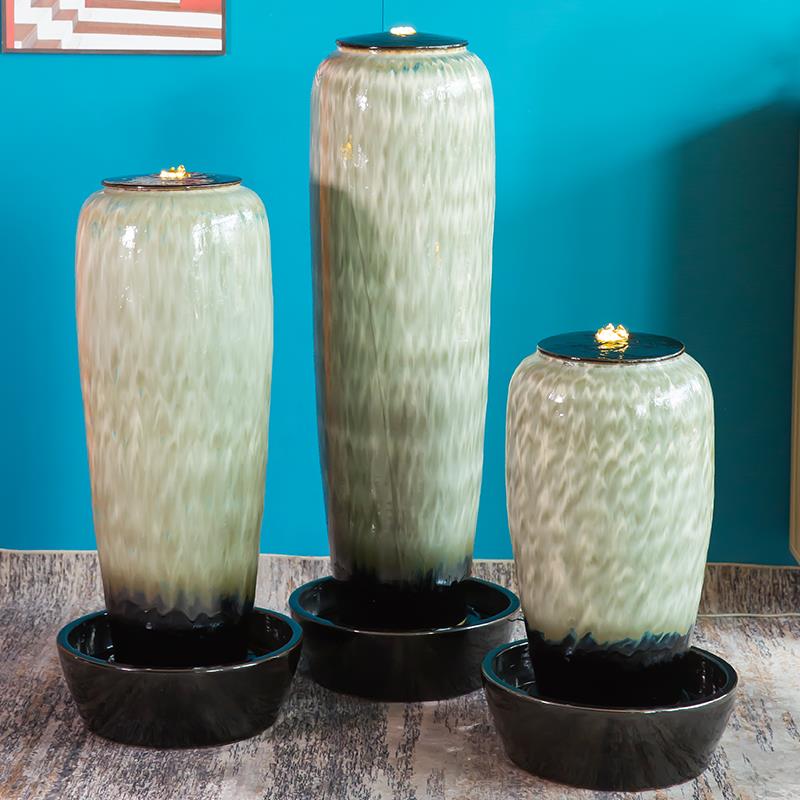 景德镇陶瓷器流水生财摆件喷泉家居酒店摆放装饰创意乔迁开 业礼