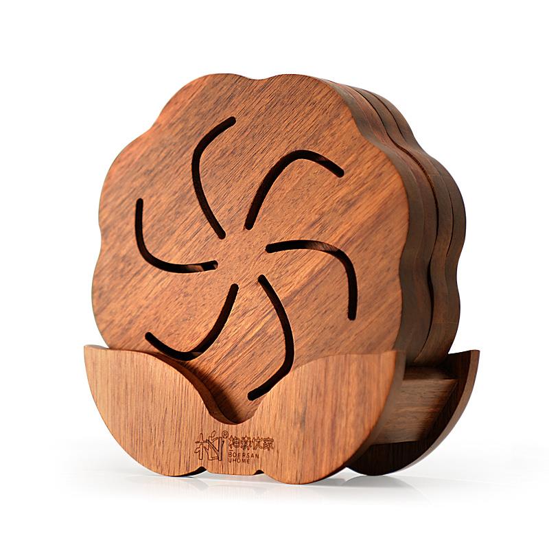 实木隔热垫家用耐高温防烫创意花瓣形木质平底锅垫碗碟垫餐桌垫子