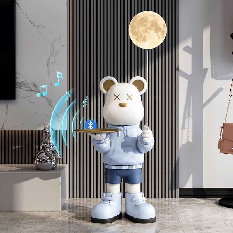 暴力熊摆件大型落地轻奢家居客厅沙发电视柜装饰品灯乔迁新居礼物