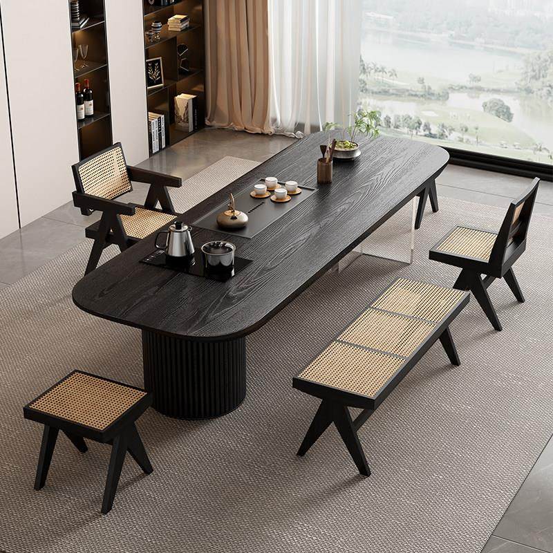 现代侘寂风茶台茶几高档原木泡茶桌椅组合设计师碳化黑色实木茶桌,住宅家具,家用茶台/茶桌,淘宝优惠券,粉丝福利购,淘宝优惠卷