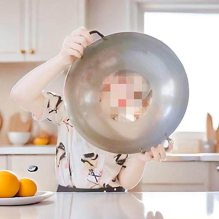 无底锅穿底通底锅老式铁锅节能灶圈燃气柴火灶大锅灶台面空心锅圈