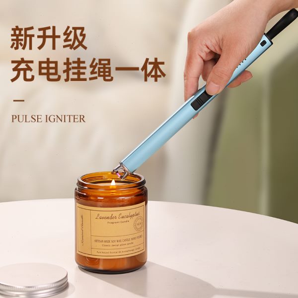 香薰蜡烛点火器电子脉冲充电款煤气燃气灶加长点火棒打火机长手柄