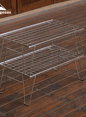 柯曼T-235A不锈钢轻量置物桌户外野餐露营轻量化多功能便携折叠桌