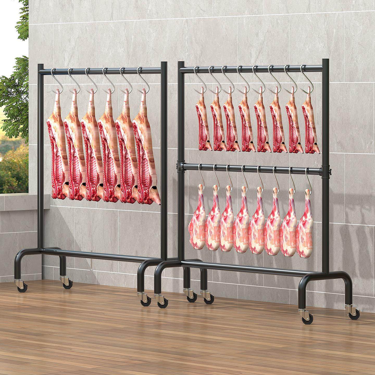 挂烧腊架不锈钢烤鸭架烤鸡猪肉烤鹅晾鸭厨房双排吊架商用挂肉架子,商业/办公家具,服装展示架,淘宝优惠券,粉丝福利购,淘宝优惠卷
