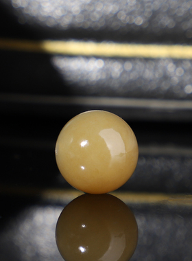 新疆和田玉切末糖黄糖圆珠12mm