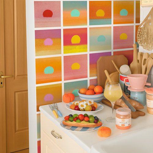 安迪沃霍尔落日厨房防油防水墙贴