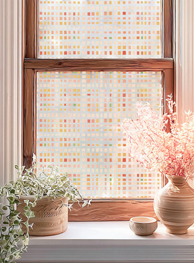 法式卫生间浴室窗户玻璃贴纸透光不透明卧室高级感双面防窥贴膜