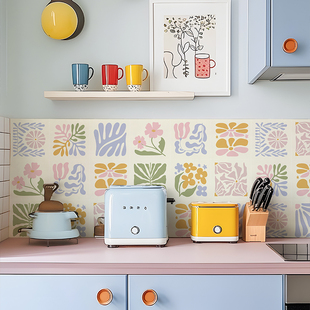 Matisse马蒂斯多巴胺厨房墙面翻新瓷砖贴纸自粘防水浴室改造墙贴