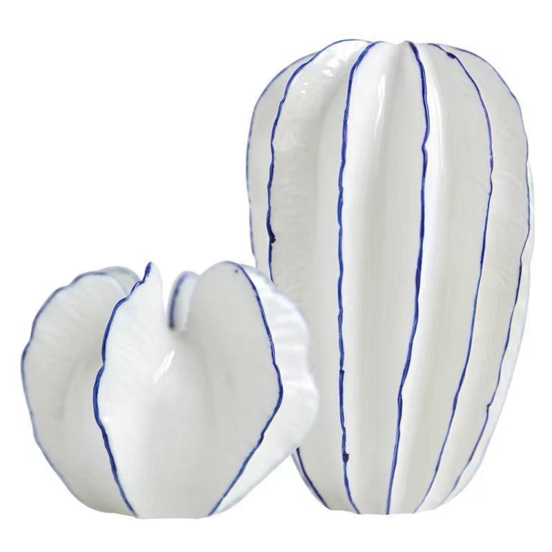 创意ali-7807白色家杨桃水果型陶瓷瓶居插花小清造花新客厅装饰摆