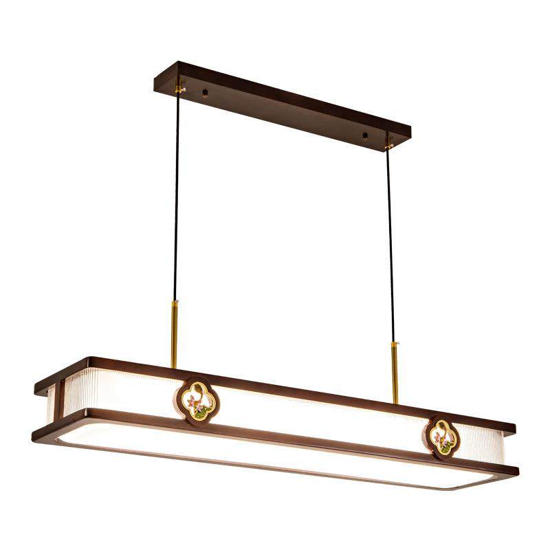 新中式实木餐厅茶室灯禅意中国风金丝檀木长方形一字茶桌吊灯9053,家装灯饰光源,智能吊灯,淘宝优惠券,粉丝福利购,淘宝优惠卷