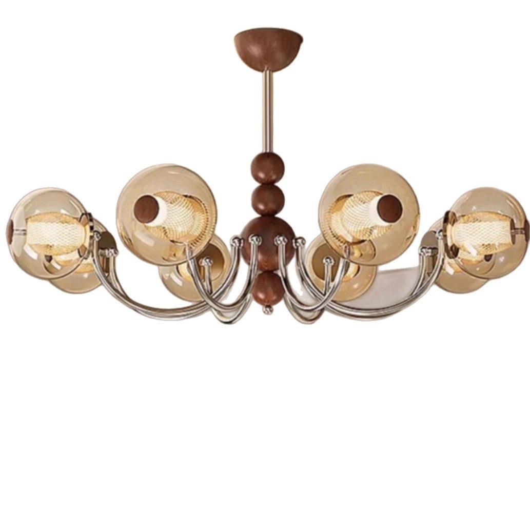 法式中古客厅美复古高599式级感主灯风吊卧室餐厅书房南洋实木玻