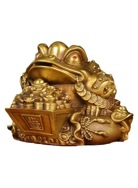 铜金蟾摆件日进斗金铜金蟾三足金蟾招米蟾蜍摆件