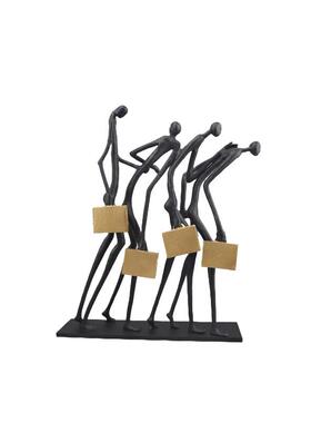 欧式轻奢抽象金属人物雕塑摆件客厅玄关书房酒店样板房家居装饰品