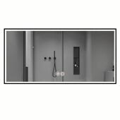 新款 发光防雾灯镜卫生间化妆镜 简约多功能智能浴室镜金属边框时尚