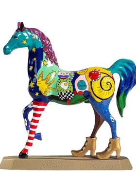 潮流手绘艺术牛马树脂摆件珠宝店橱窗装饰酒柜客厅办公室乔迁礼品