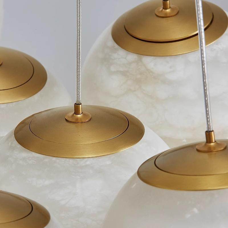 轻奢云石吊灯后现代简约全铜客厅灯卧室餐厅吊灯设计师款月球灯,家装灯饰光源,智能吊灯,淘宝优惠券,粉丝福利购,淘宝优惠卷