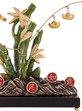 客厅玄关酒柜电视柜鞋柜竹子摆件富竹如意暖居入宅结婚乔迁礼物