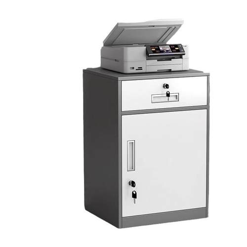 办公室铁皮文件柜矮柜桌边打印机资料柜带锁抽屉式桌下收纳置物柜