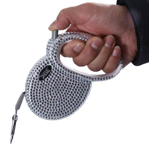 得乐镶钻自动伸缩宠物牵引器水钻伸缩狗链狗狗牵引绳厂家直销