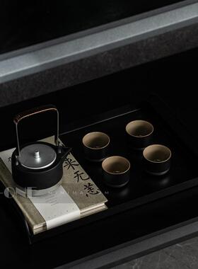 新中式博古架茶室书房高级感壁龛装饰品中古样板房软装摆设