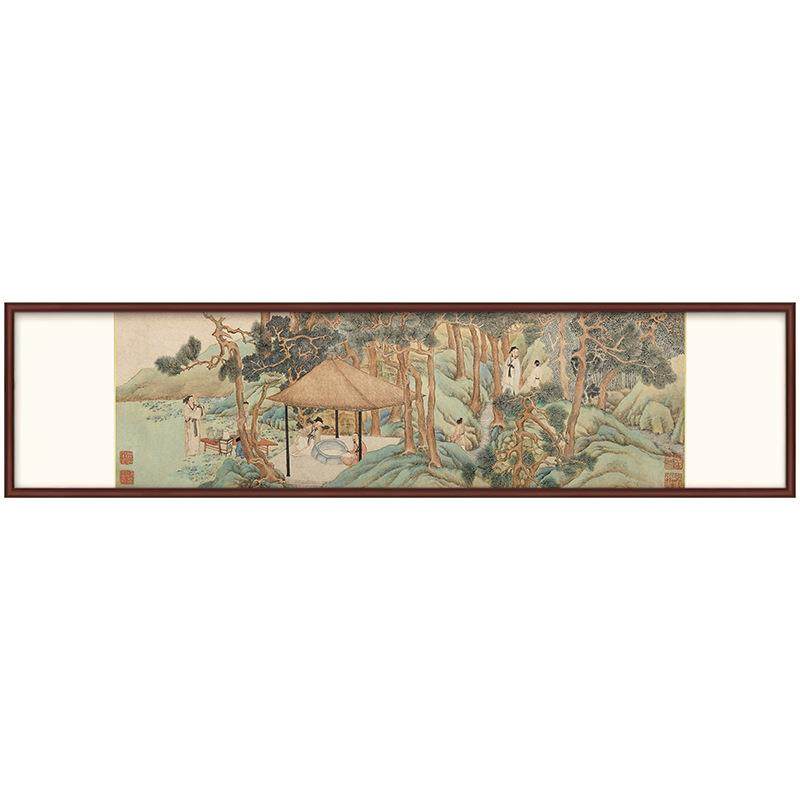 惠山茶会图新中式书房背景墙横幅挂画民宿客厅茶室样板房装饰画,家居饰品,现代装饰画,淘宝优惠券,粉丝福利购,淘宝优惠卷
