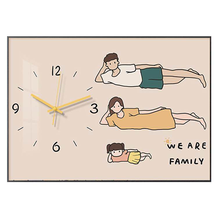 北欧卡通装饰画带时钟钟表挂画遮挡强弱电箱开关网络线盒电表箱画