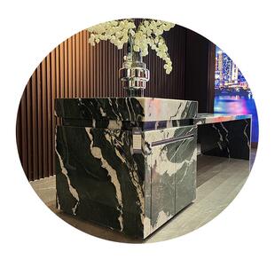 巴西产地奢石岛台餐桌意式简约大理石一体式储物岛台桌台厂家定制